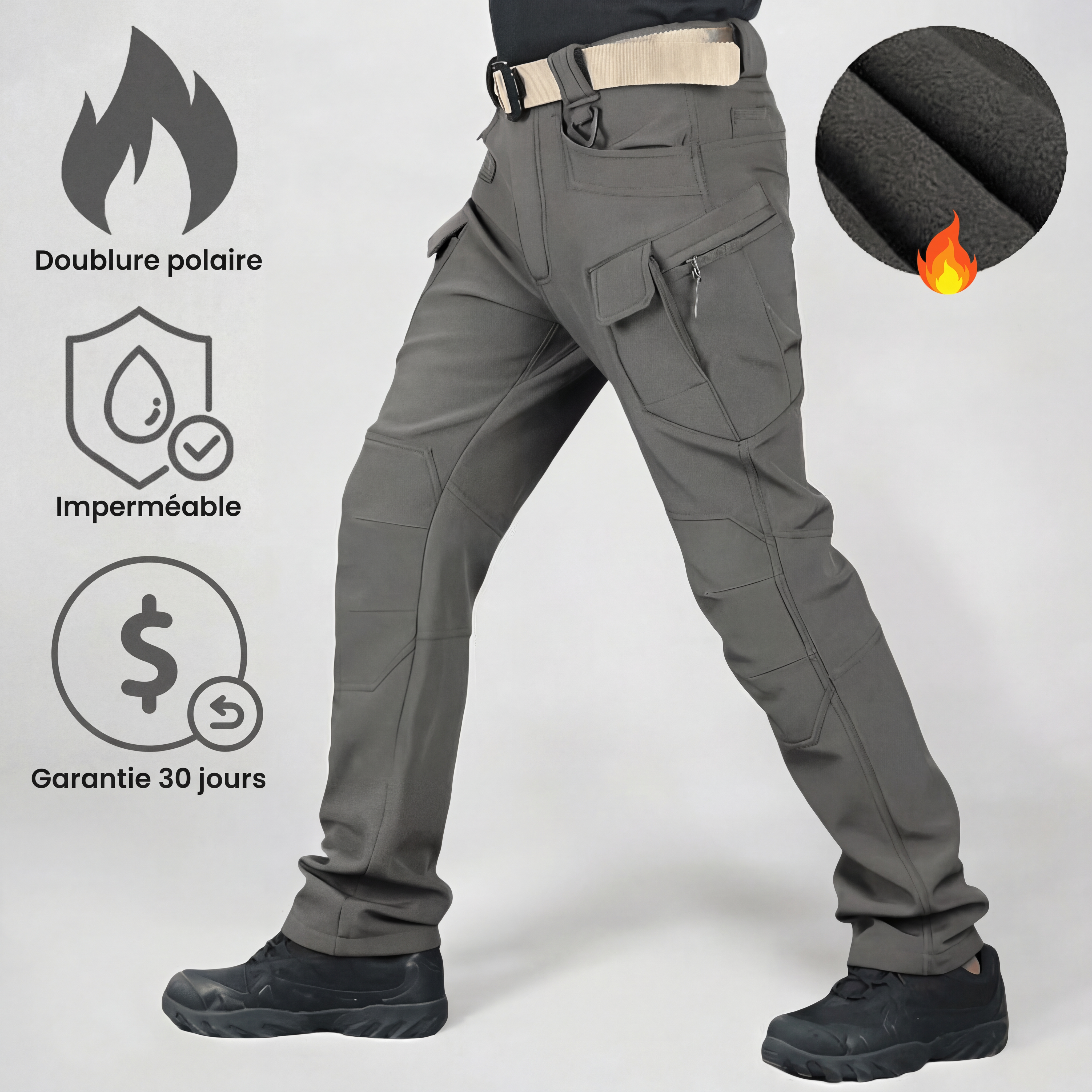 Pantalon de travail d'hiver utilitaire imperméable et chaud